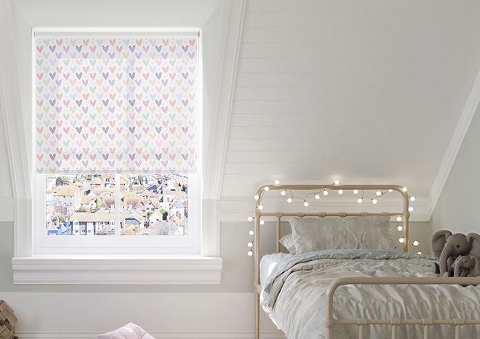 Pastel Hearts, Multi - Twist&Fit Roller Blind - Image 3
